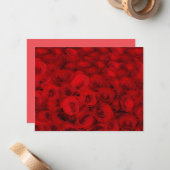 Ensemble de cartes de notes d'art de bouquet de ro (Devant/Arrière en situation)