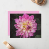 Ensemble de cartes de notes d'art de fleurs de dah (Devant/Arrière en situation)