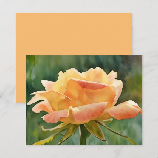 Ensemble de cartes de notes d'art de rose Gold Pea (Devant / Derrière)
