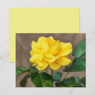 Ensemble de cartes de notes d'art de rose jaune