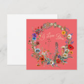 Ensemble de cartes de notes de couronne de fleurs (Devant / Derrière)