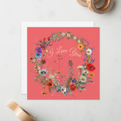 Ensemble de cartes de notes de couronne de fleurs (Devant/Arrière en situation)