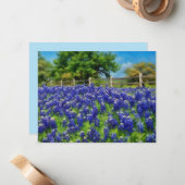 Ensemble de cartes de notes Hill Country Texas Blu (Devant/Arrière en situation)