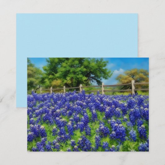 Ensemble de cartes de notes Hill Country Texas Blu (Devant / Derrière)