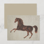 Ensemble de cartes de notes illustrées de cheval c (Devant / Derrière)