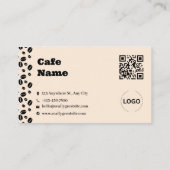 Ensemble de cartes de visite Cream Coffee Bean Caf (Dos)