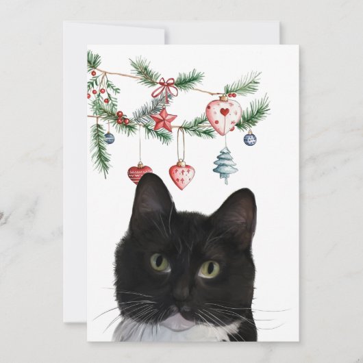Ensemble de cartes de vœux de vacances 5x7 Chat Tu (Devant)