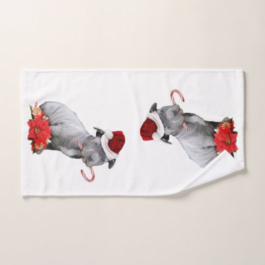 Ensemble de chiot de Pitbull de Noël de serviettes (Serviette à main)