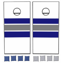 Ensemble de Cornhole T bleu/gris et blanc
