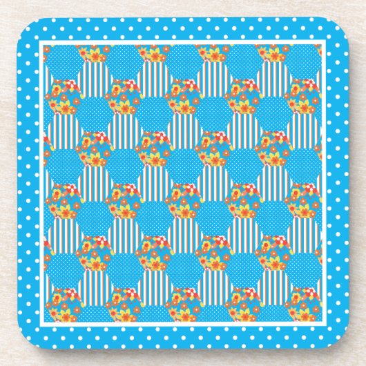 Ensemble de Dessous de verre à dos de liège orange (Devant)