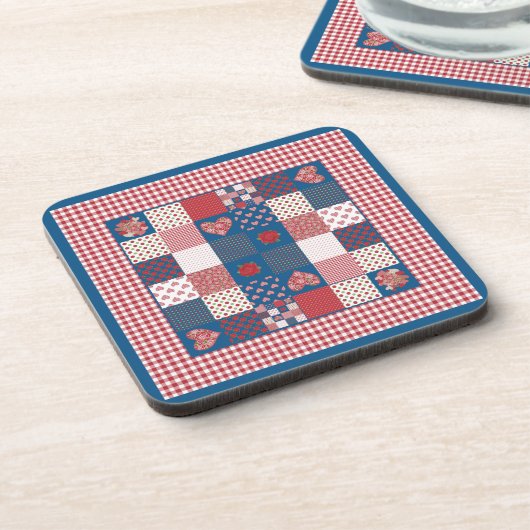 Ensemble de Dessous de verre à dos de liège : Rose (Côté gauche)