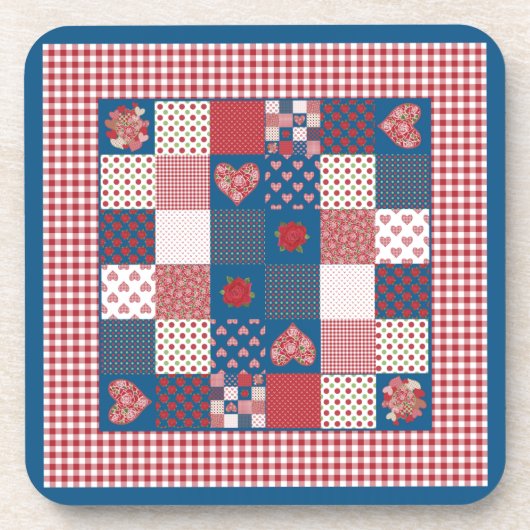 Ensemble de Dessous de verre à dos de liège : Rose (Devant)