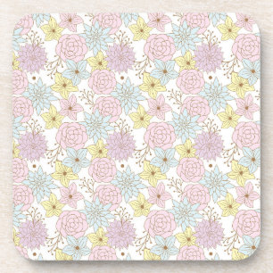 ensemble de dessous de verre à fleurs printanières