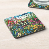 Ensemble de dessous de verre à monogramme de jardi (Côté gauche)