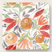 Ensemble de dessous de verre aquarelle florale aut (Devant)