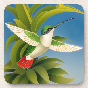 Ensemble de dessous de verre Art Déco Colibri