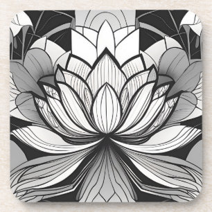 Ensemble de dessous de verre Art Déco Lotus