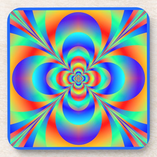 Ensemble De dessous de verre Avec Fleur Géométriqu (Devant)