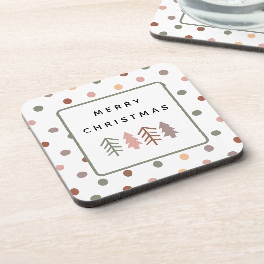Ensemble de dessous de verre Boho Joyeux Noël Arbr (Côté gauche)
