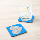 Ensemble de dessous de verre - Cadre Coeur Bleu (Côté Droit)