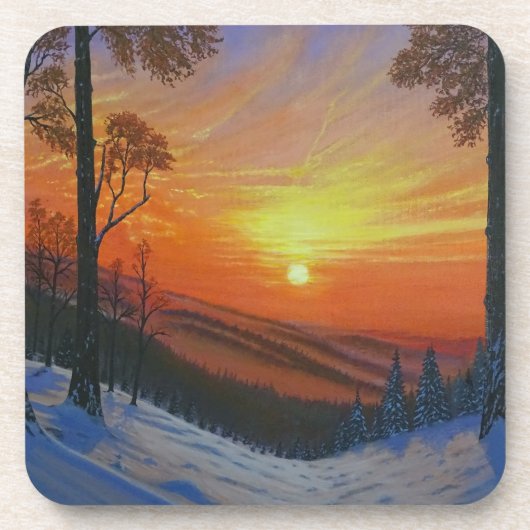 Ensemble de dessous de verre - "Coucher de soleil (Devant)