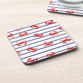 Ensemble de dessous de verre - Crabes rouges (Côté gauche)