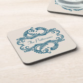 Ensemble de Dessous de verre Damas Blue Chic (Côté gauche)
