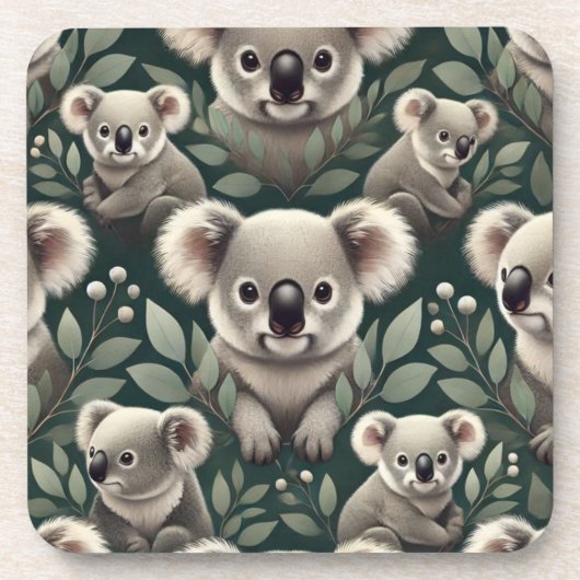 Ensemble de dessous de verre de boisson Koala (Devant)