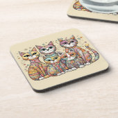 ensemble de dessous de verre de chats apaisants (Côté gauche)