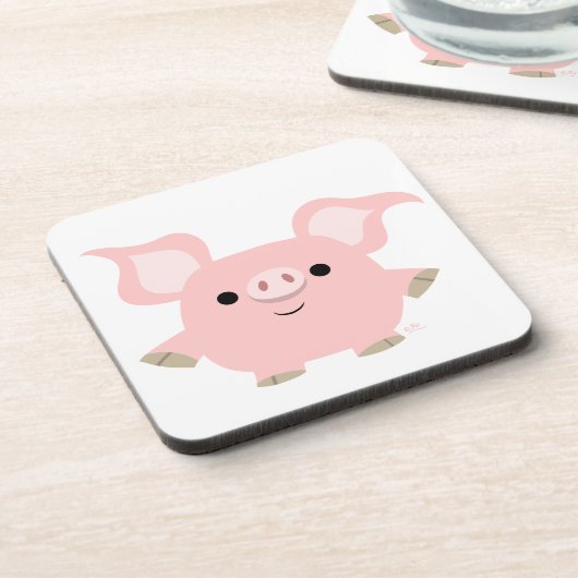 Ensemble de Dessous de verre de cochon de dessin t (Côté gauche)