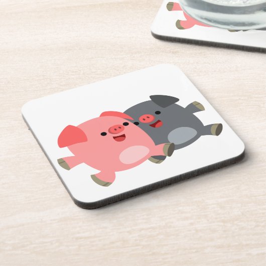 Ensemble de Dessous de verre de cochons de dessin (Côté gauche)