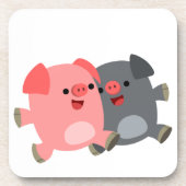 Ensemble de Dessous de verre de cochons de dessin  (Devant)