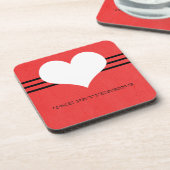 Ensemble de Dessous de verre de coeur Red Modern (Côté gauche)