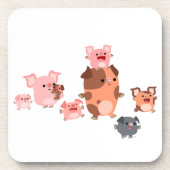 Ensemble de Dessous de verre de la famille de coch (Devant)