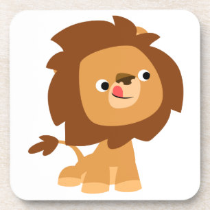 Ensemble de Dessous de verre de Lion Cartoon Cute