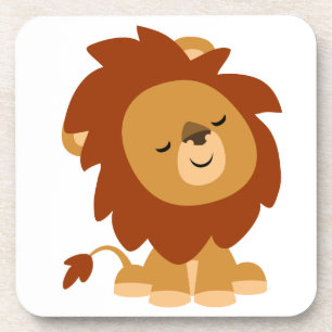 Ensemble de Dessous de verre de Lion Cartoon Paisi
