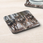 Ensemble de Dessous de verre de loups de Yellowsto (Côté gauche)