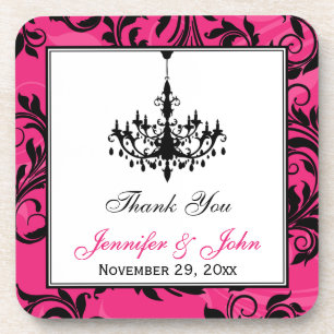 Ensemble de Dessous de verre de lustre blanc rose 