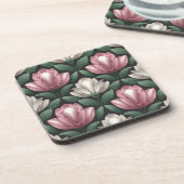 Ensemble de Dessous de verre de Magnolias Rose bla (Côté gauche)