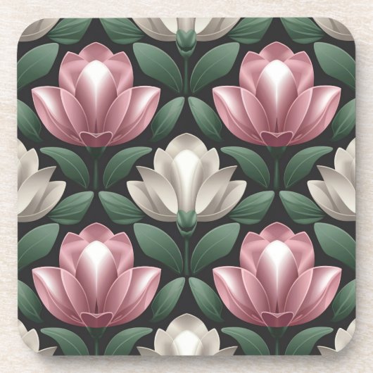 Ensemble de Dessous de verre de Magnolias Rose bla (Devant)