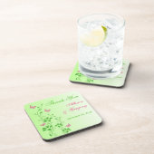 Ensemble de Dessous de verre de Mariage rose vert  (Côté Droit)