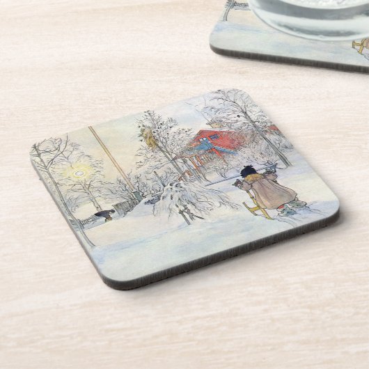 Ensemble de dessous de verre de vacances de scène (Côté gauche)