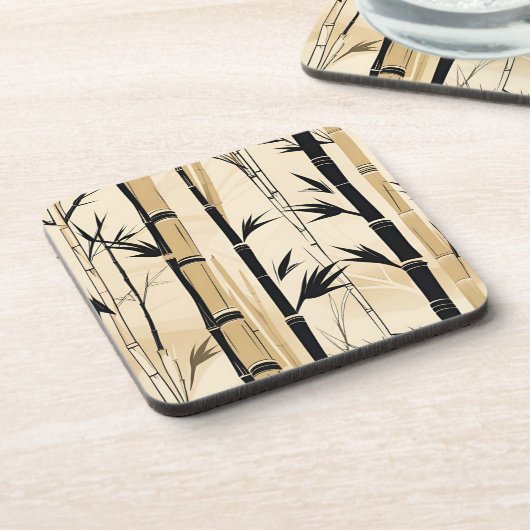Ensemble de Dessous de verre en bambou Art déco (Côté gauche)