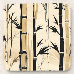 Ensemble de dessous de verre en bambou Art Déco