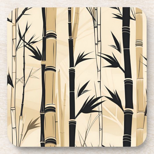 Ensemble de Dessous de verre en bambou Art déco (Devant)