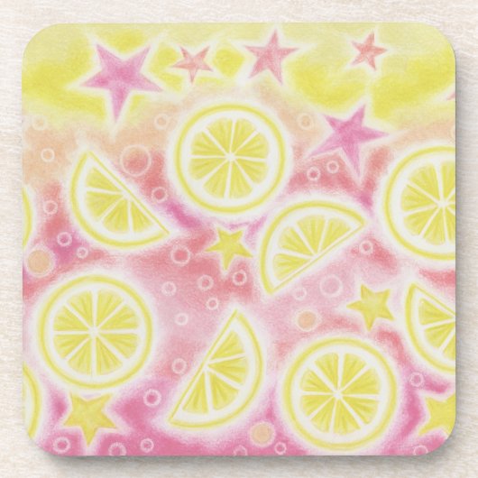 Ensemble de dessous de verre en limonade rose (Devant)