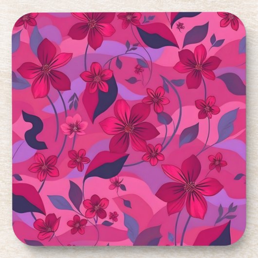 Ensemble de dessous de verre en plastique Fleurs M (Devant)