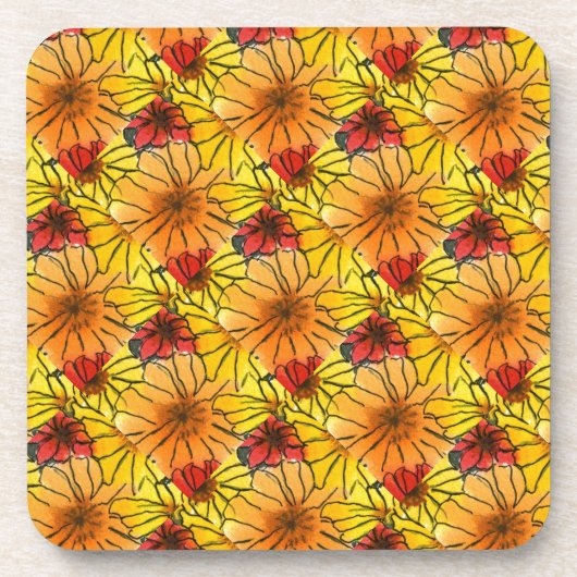 Ensemble de Dessous de verre floraux "Fiesty Flora (Devant)