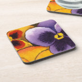 Ensemble de Dessous de verre floraux Pansy #1 (Côté gauche)