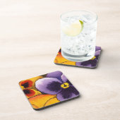 Ensemble de Dessous de verre floraux Pansy #1 (Côté Droit)